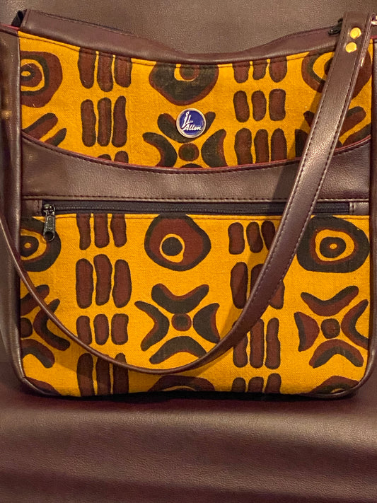 All Purpose Shoulder Bag-Burgandy Accent