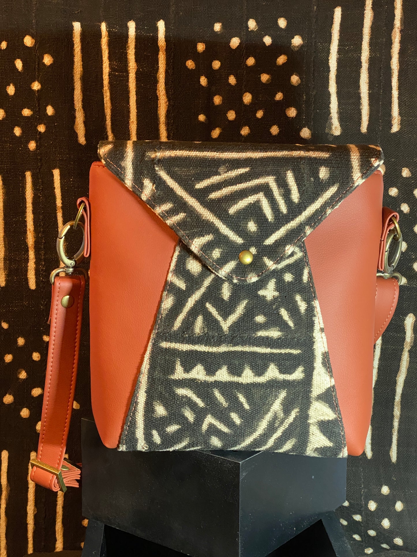 V-Point Front Shoulder Bag-Brick