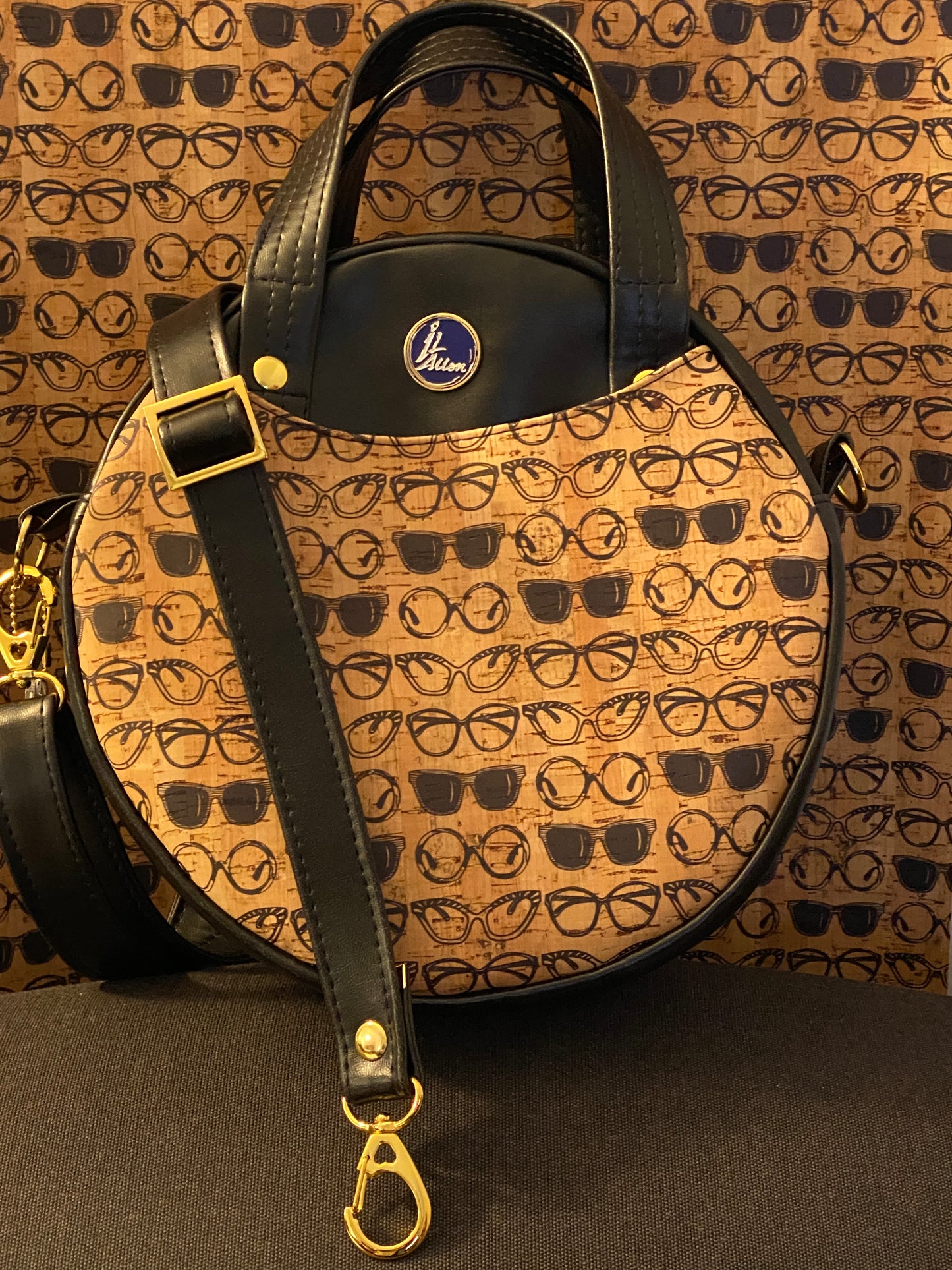 Multi-Glasses Print Circle Bag