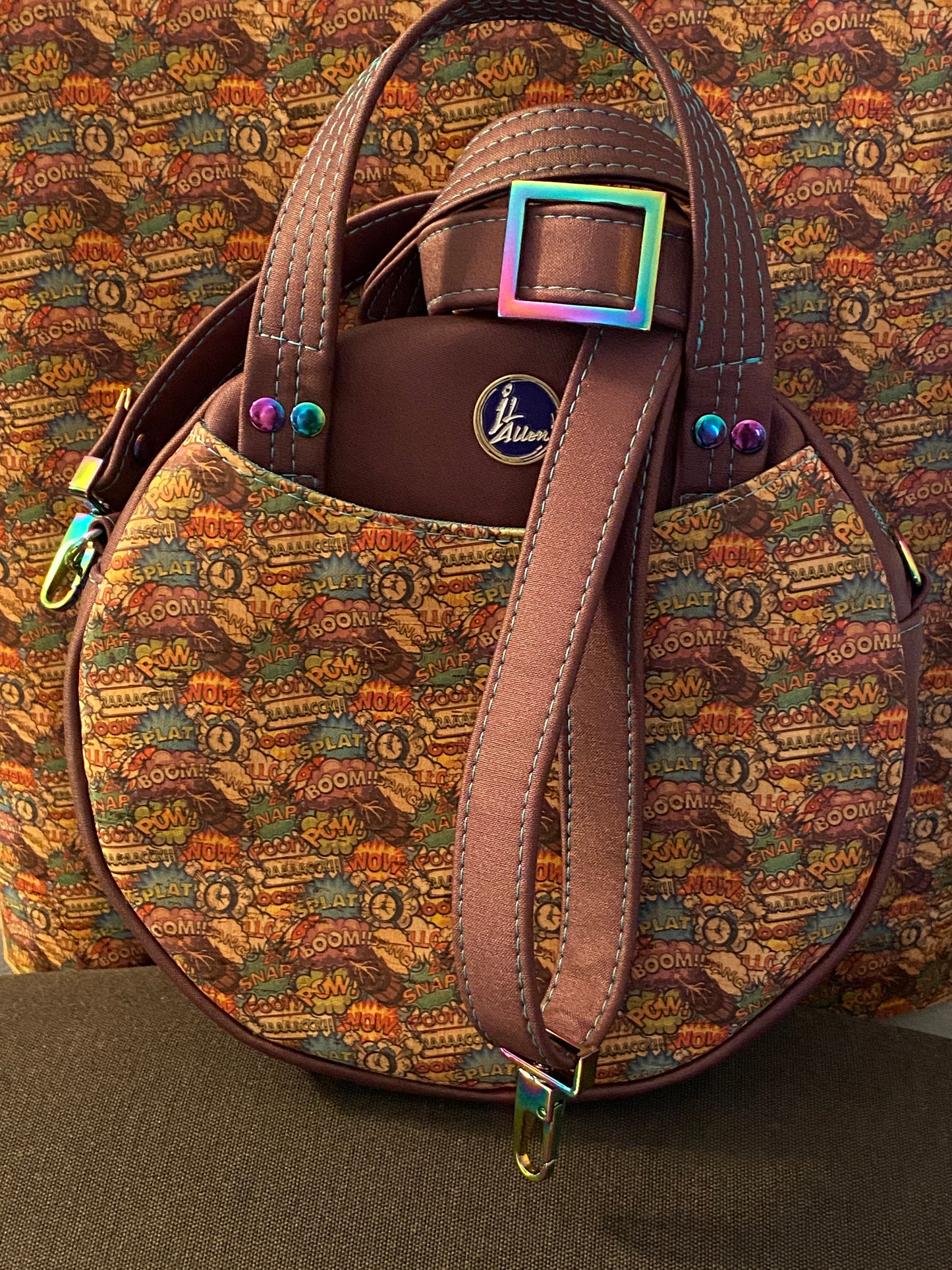 Snap-Boom-Splat Print Circle Bag