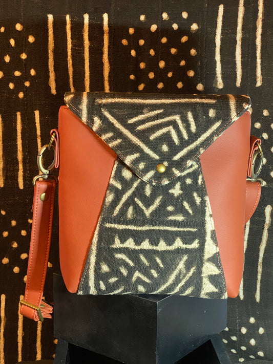 V-Point Front Shoulder Bag-Brick